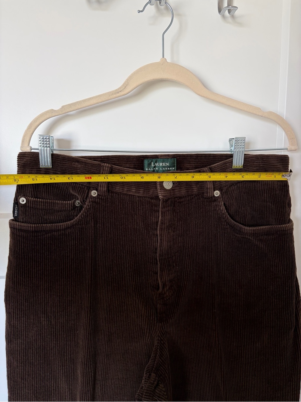 Ralph Lauren Brown Corduroy Pants with Branded Button - Picture 3 of 8